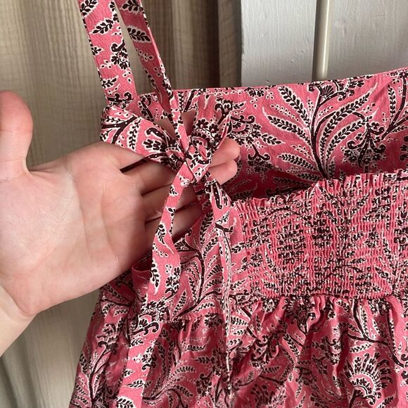 J. Crew Collection Tie-Shoulder Tank Top Women's 4 Ratti Coral Vines BK818 - Picture 6 of 9